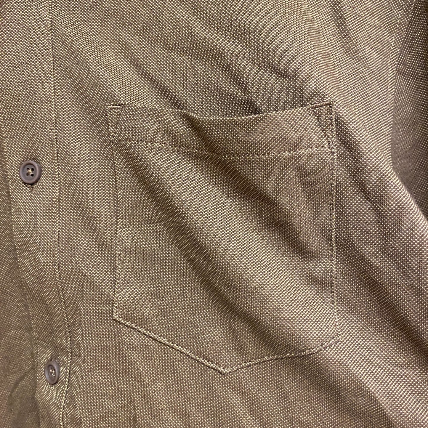 VRST Men's Long Sleeve Button Down Collared Shirt Earth Brown Heather MAX200332