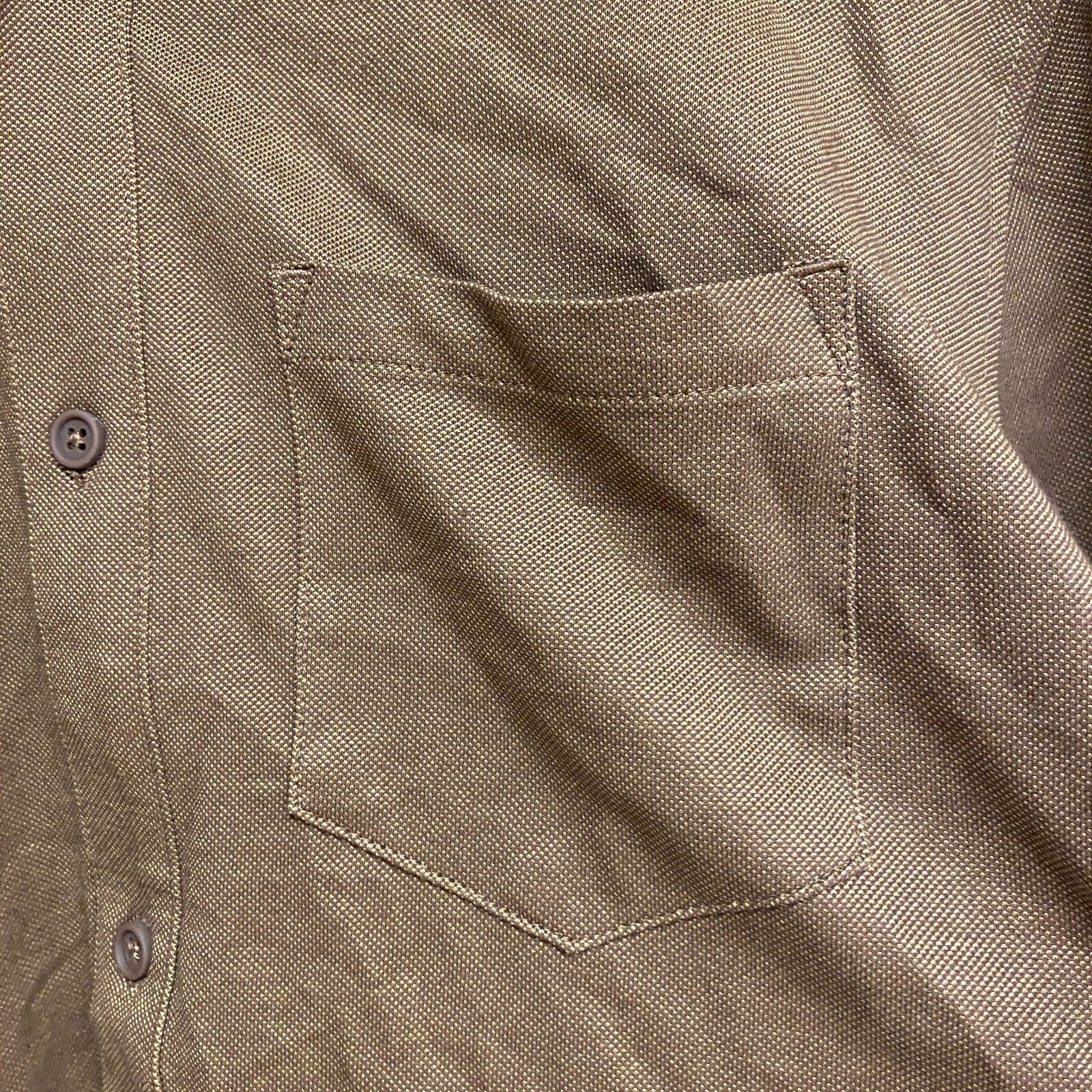 VRST Men's Long Sleeve Button Down Collared Shirt Earth Brown Heather MAX200332