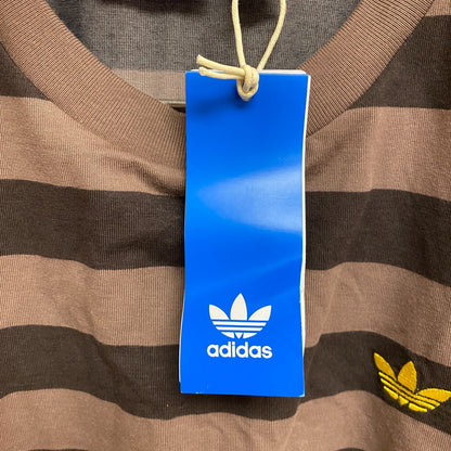Adidas Original's Men's Striped Tee Shirt Dark Brown IR7586 Size Medium New!