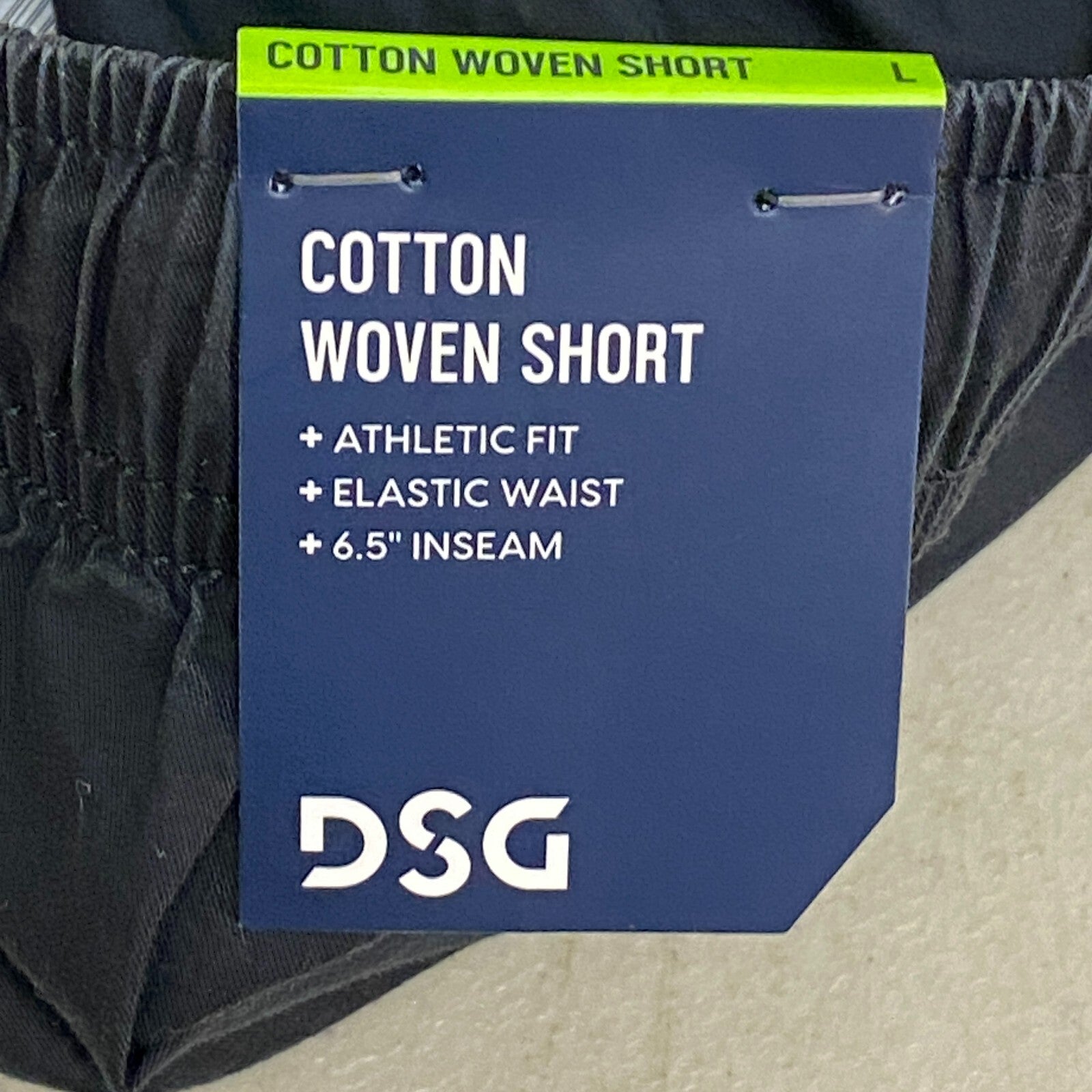 DSG Men's 6.5" Inseam Cotton Woven Shorts Pure Black Athletic Summer DAM13135
