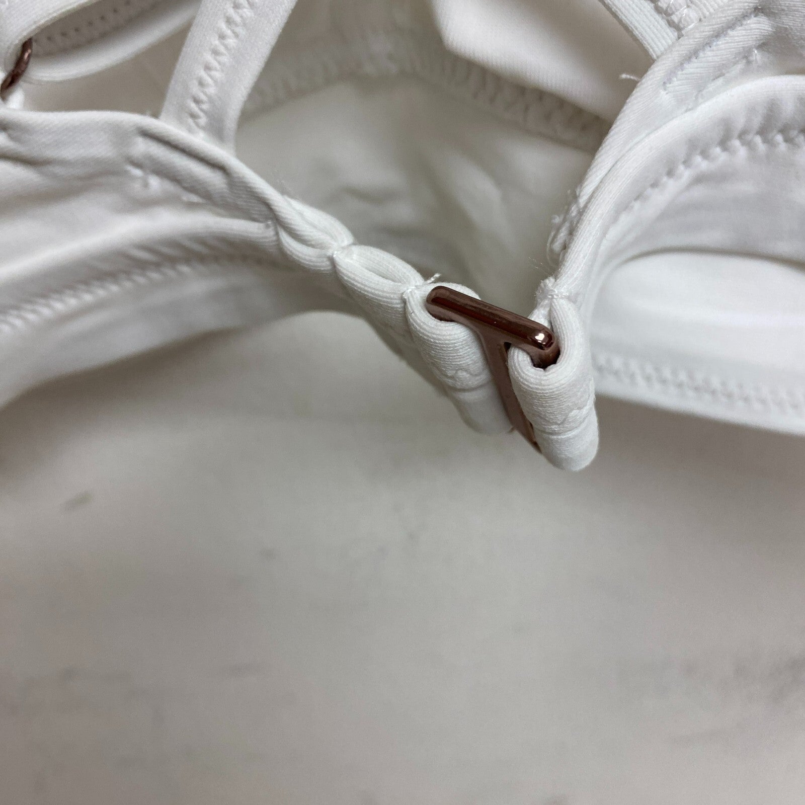 Calia Womens Runched Front Cross Top PURE WHITE Solid WSA23204PRT