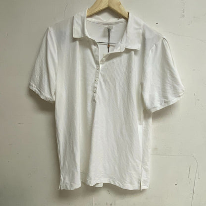 Calia Womens Puff Sleeve Golf Pure White Solid Short Sleeve WCG31005