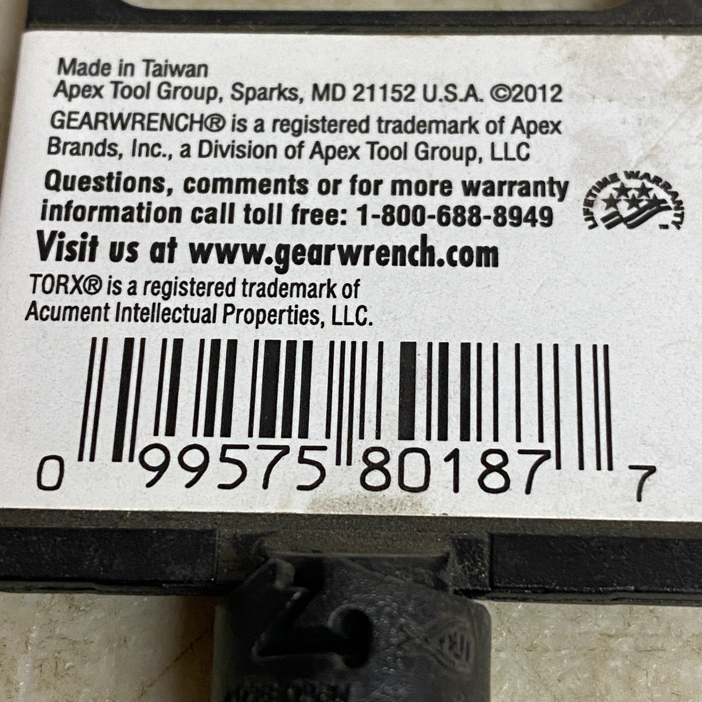 GEARWRENCH ¼″ Drive External Trox Socket E5 Black Oxide Finish 80187