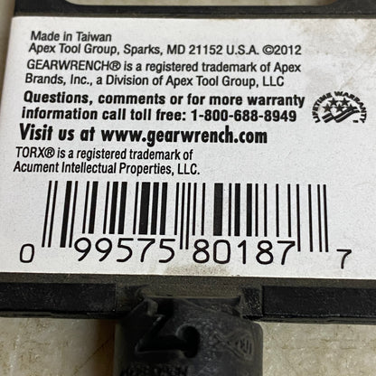 GEARWRENCH ¼″ Drive External Trox Socket E5 Black Oxide Finish 80187