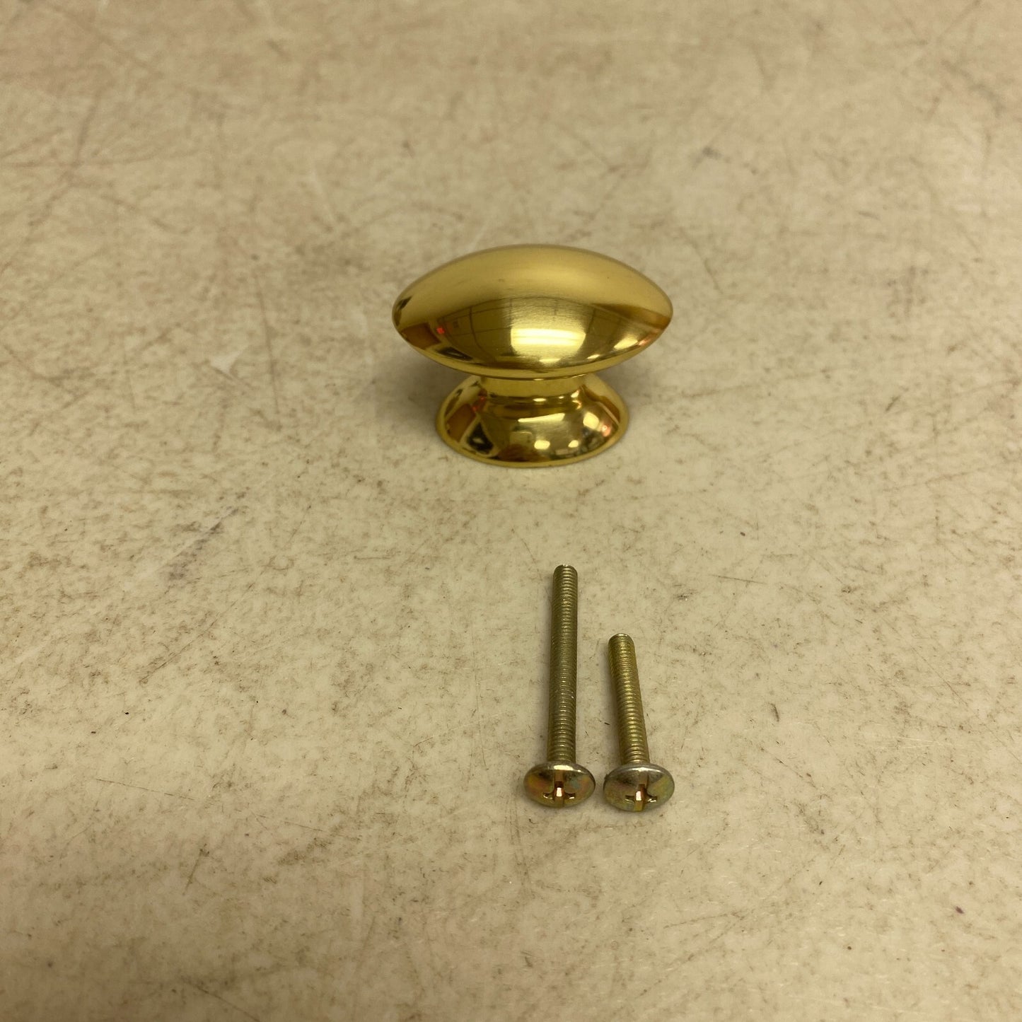 SIGNATURE HARDWARE RENNES SOLID BRASS OVAL CABINET KNOB- POLISHED BRASS