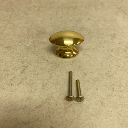 SIGNATURE HARDWARE RENNES SOLID BRASS OVAL CABINET KNOB- POLISHED BRASS