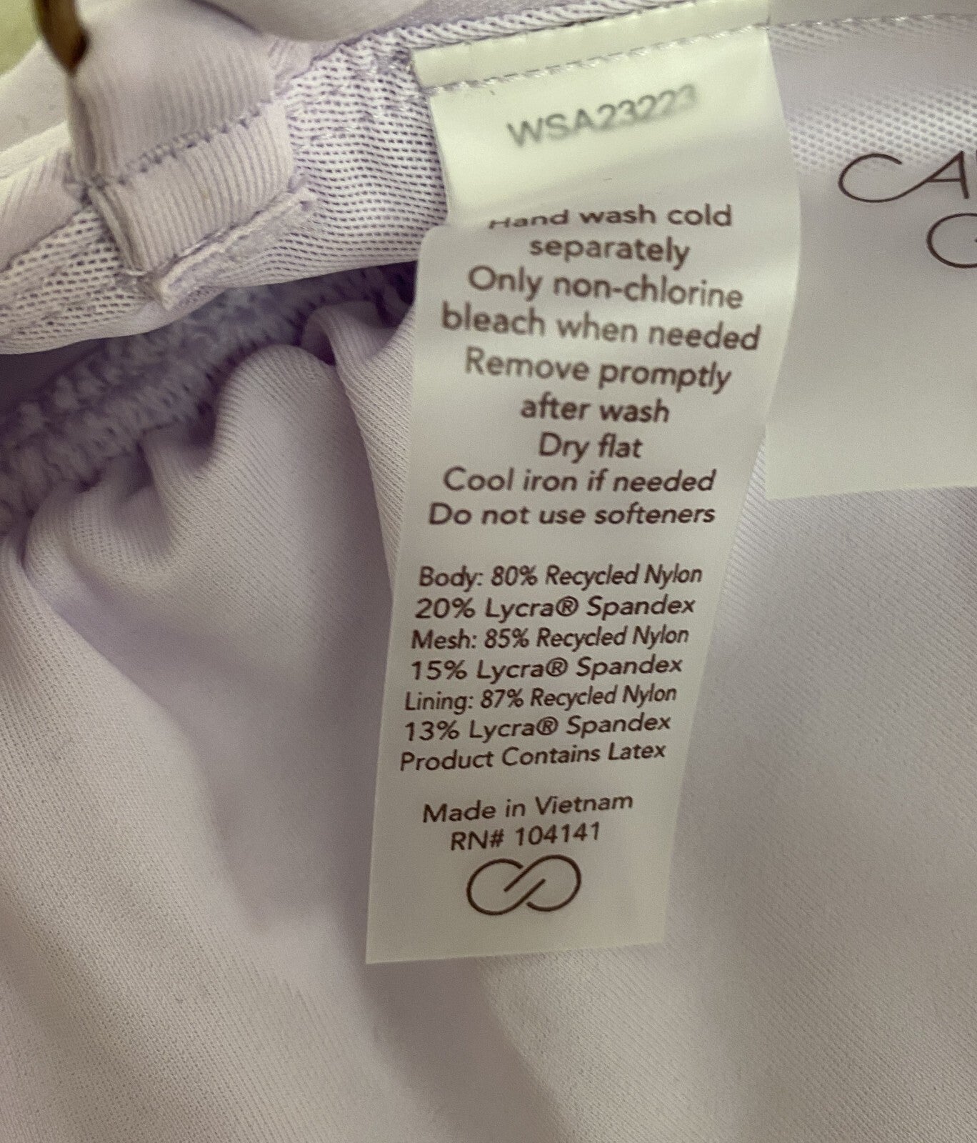 Calia Women's Swim Collection Strappy Back Racerback Bikini Top Blooming Lilac