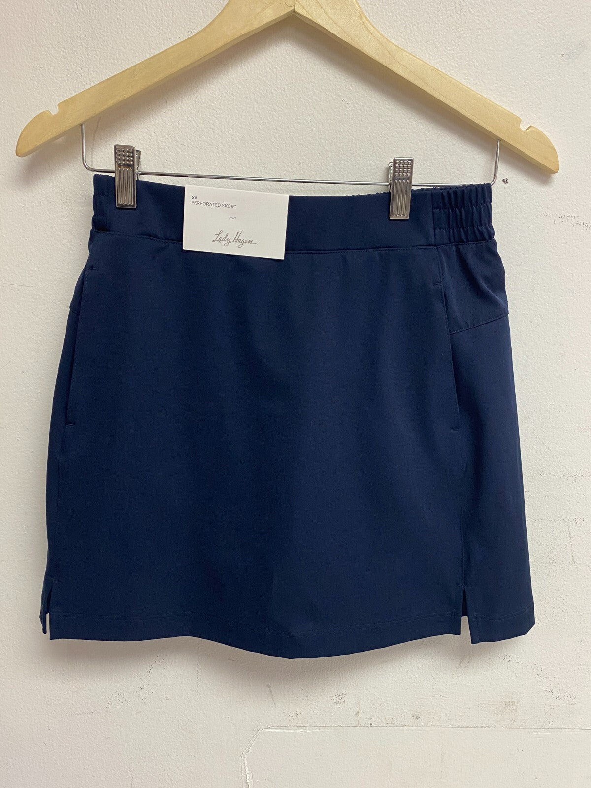 DSG Walter Hagen Women's 16â Perforated Golf Skort Navy Blue Polyester Spandex