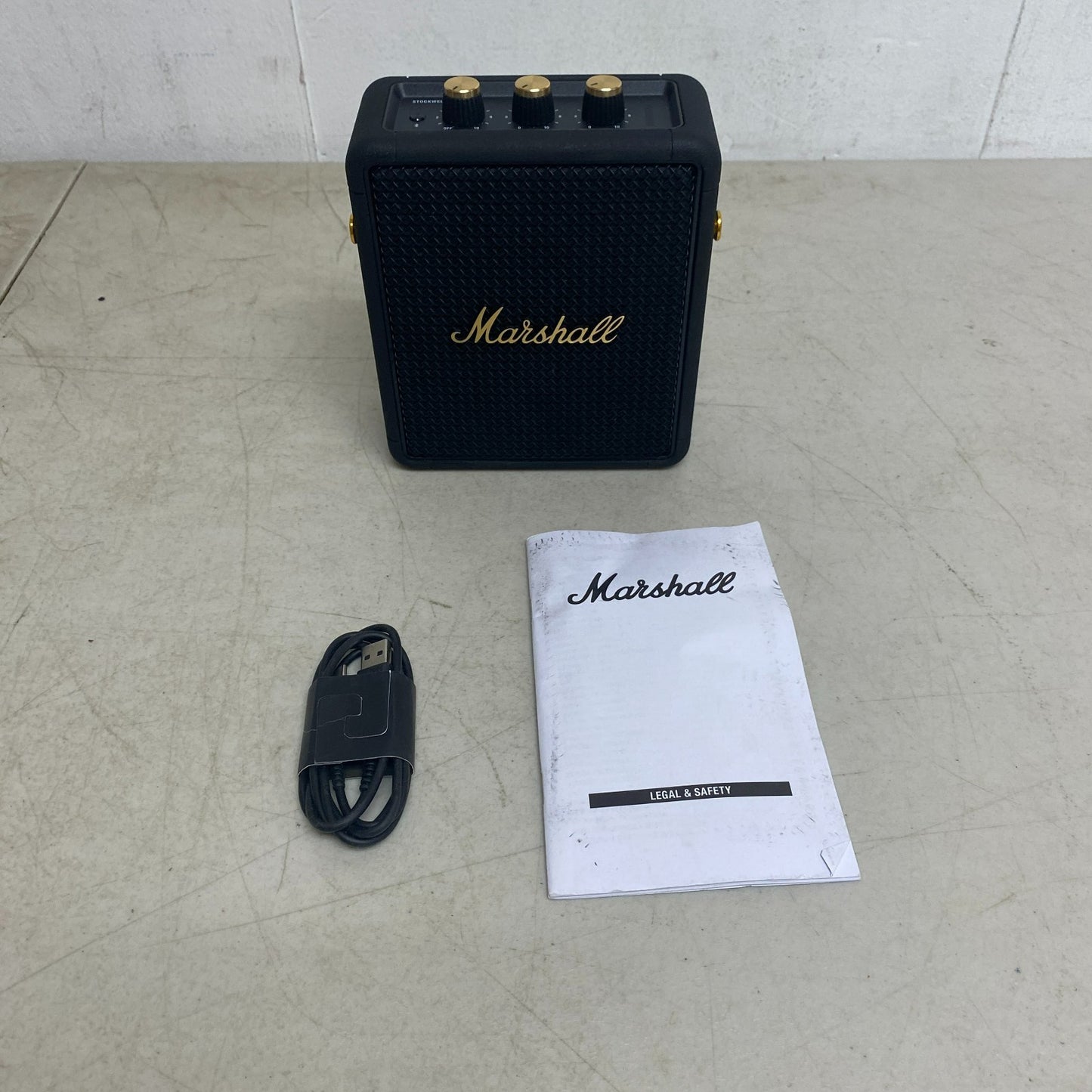 Marshall Stockwell II Portable Bluetooth Speaker Black Brass