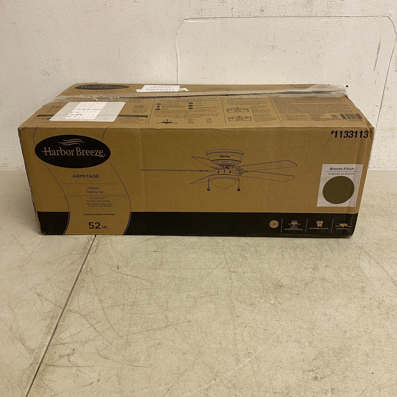 Harbor Breeze Armitage 52-Inches Bronze with Toffee/cocoa Blades Indoor Flush