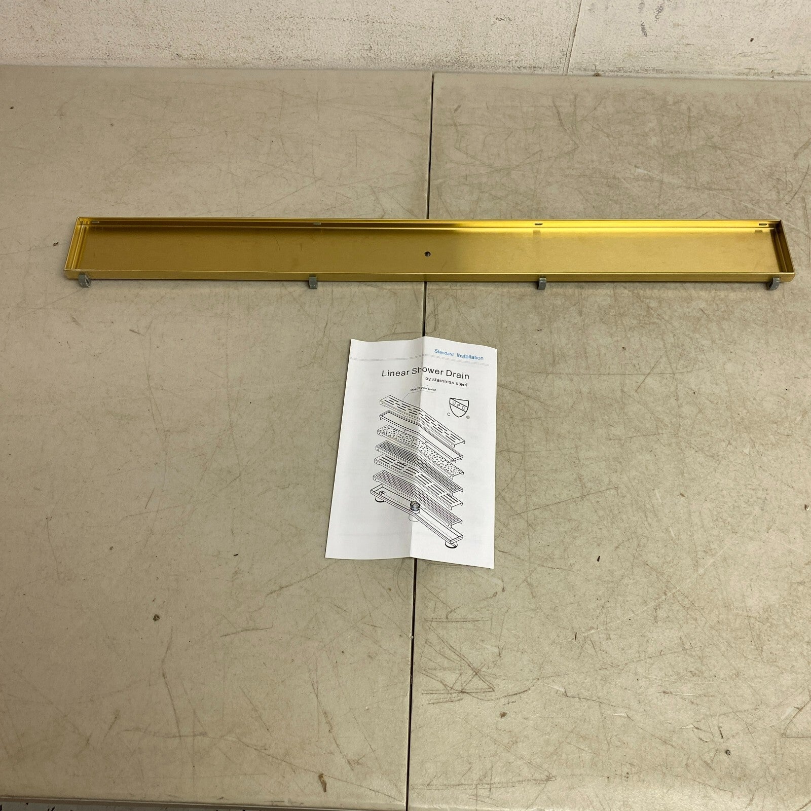 Signature Hardware 28" Cohen Linear Tile-in Shower Drain - Brushed Gold