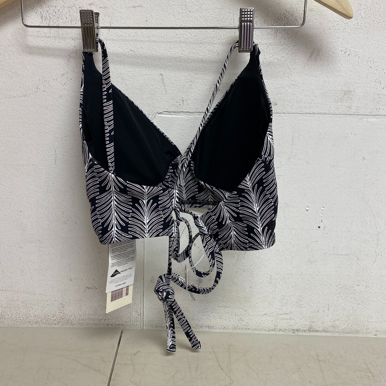 Calia Womens Triangle Low Support Bikini Top Black Combo Floral WSA23201PRT