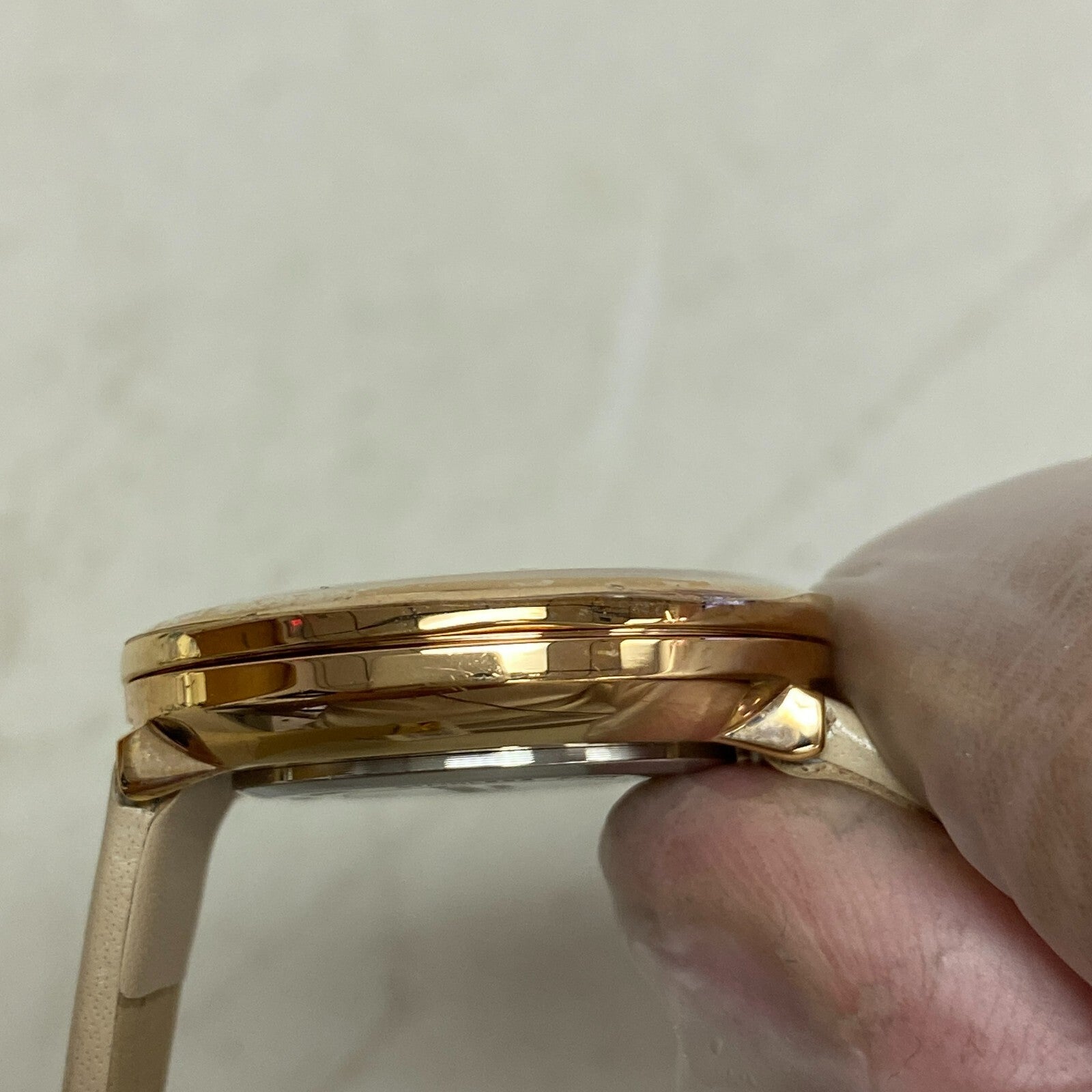 Armitron Rose Gold with butterfly Bessel Beige Band Women's Watch 75/5752RG