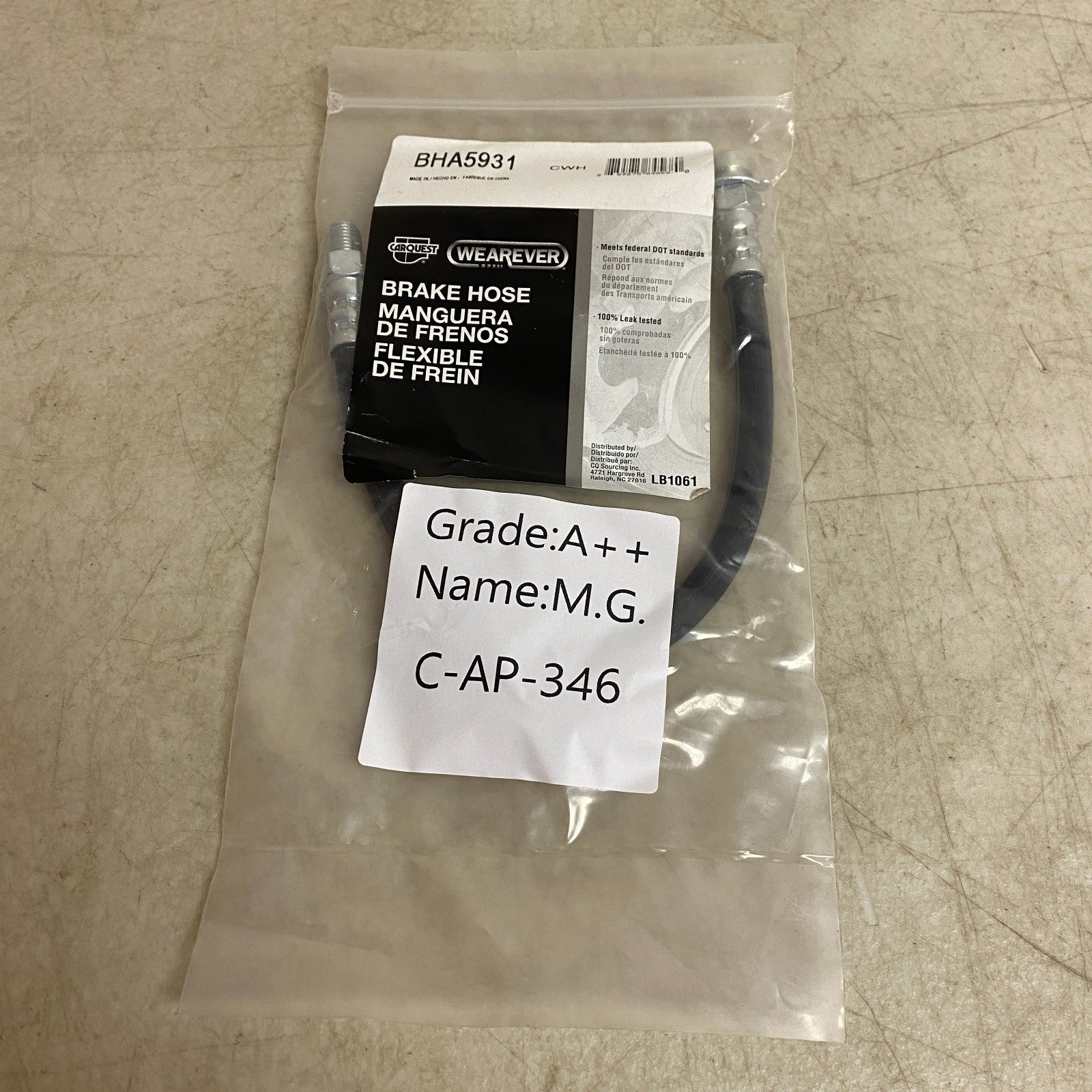Carquest Rear Center Brake Hose for 1959–1960 Cadillac Series 62 BHA5931