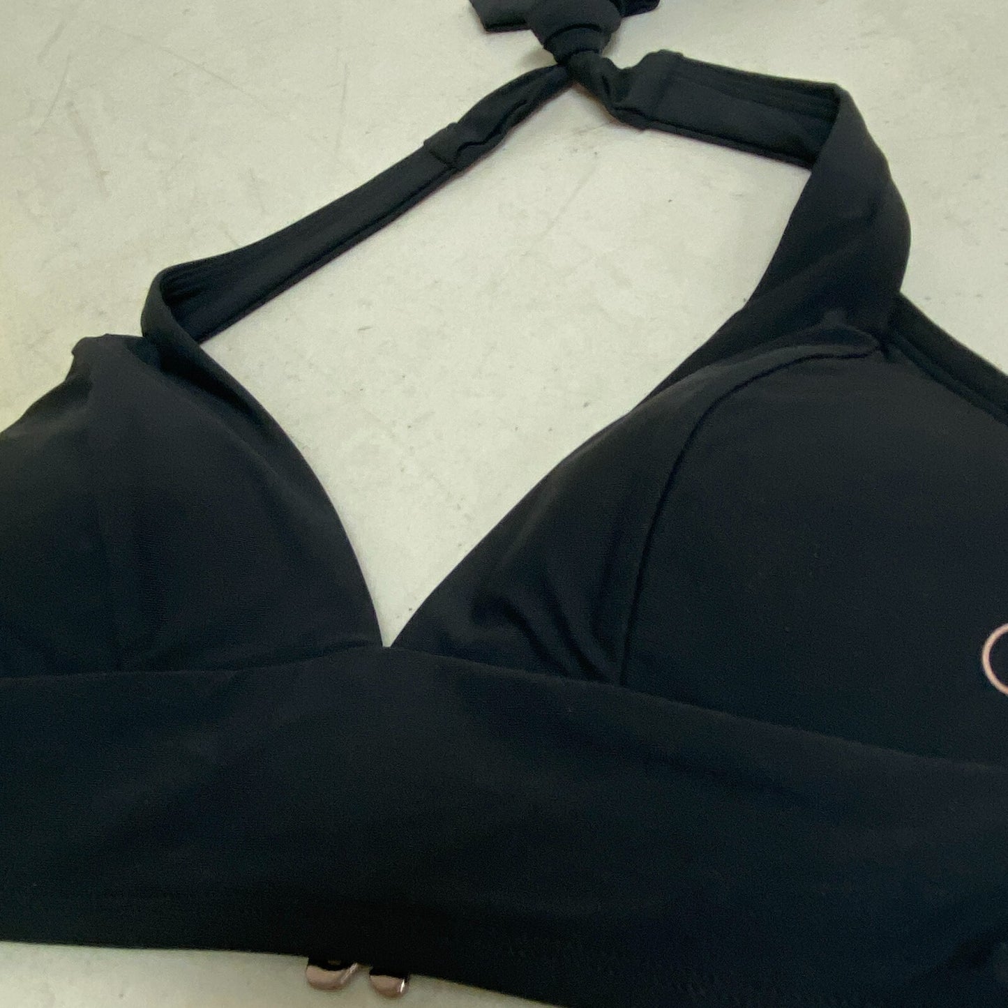 Calia Halter Bikini Top Pure Black Solid Trendy Stylish Swim WSA20211WP