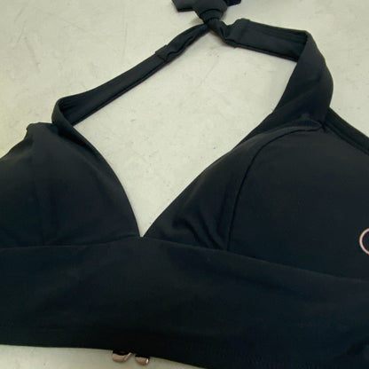 Calia Halter Bikini Top Pure Black Solid Trendy Stylish Swim WSA20211WP