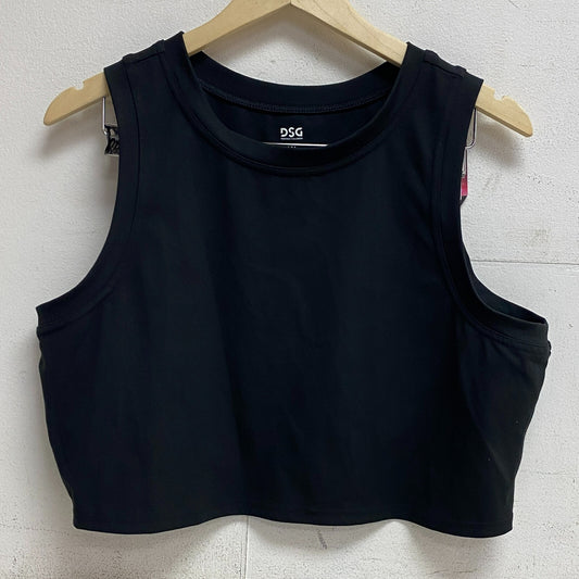 DSG Womens High Neck Fashion Tank Pure Black Solid Summer Trendy BOSSW22301