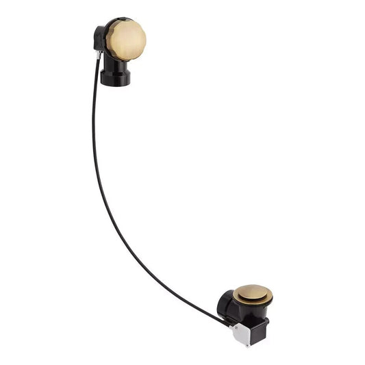 Signature Hardware ABS Cable Drain & Overflow Aged Brass Deep Alcove Tub