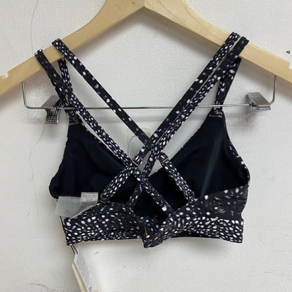 Calia Women's Strappy Racerback Bikini Top Deep Sea Dots Pure Black WSA23223PRT