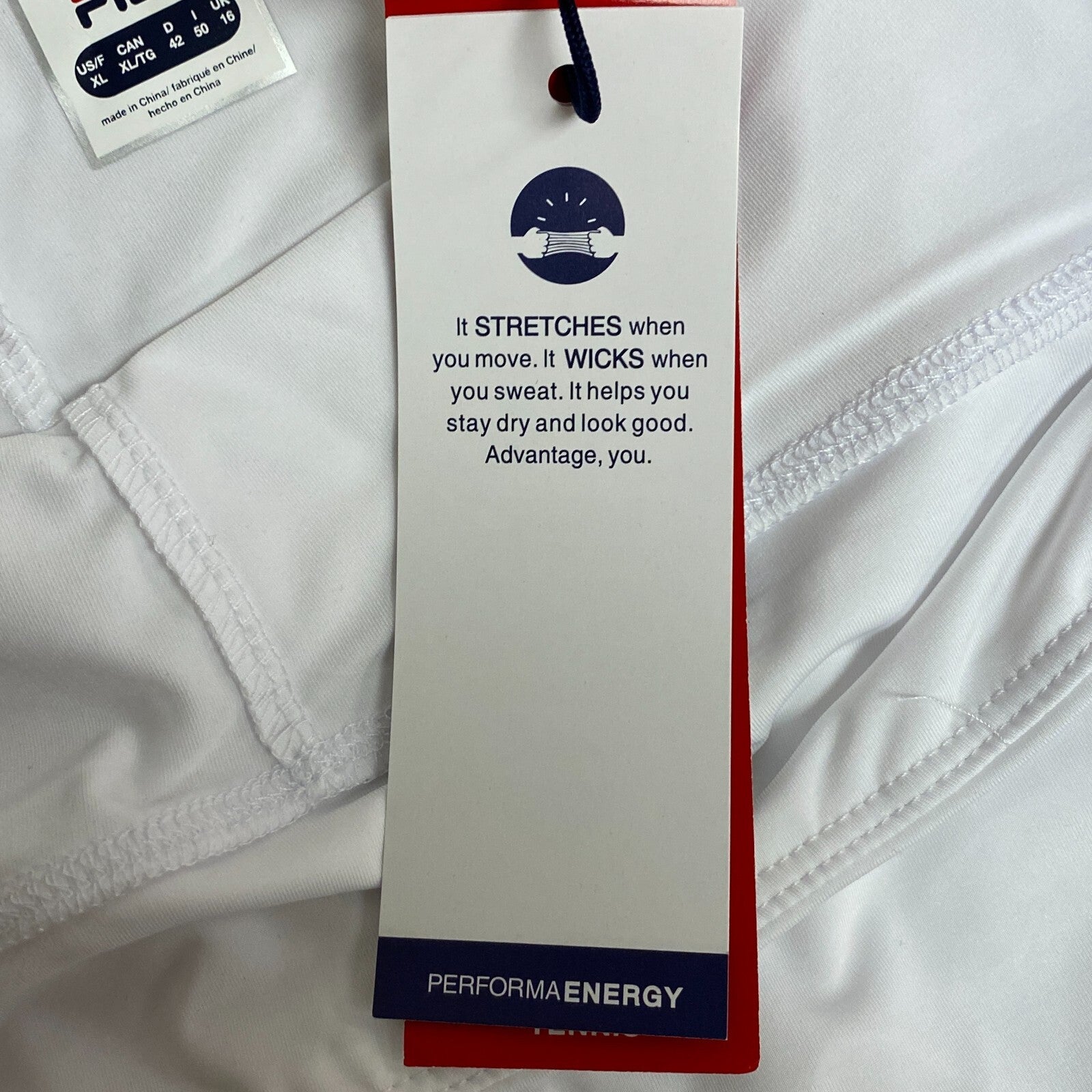 FILA WOMENS A-LINE SKORT WHITE RELAXED FIT Size XL, TW153KH4 Brand New!!!