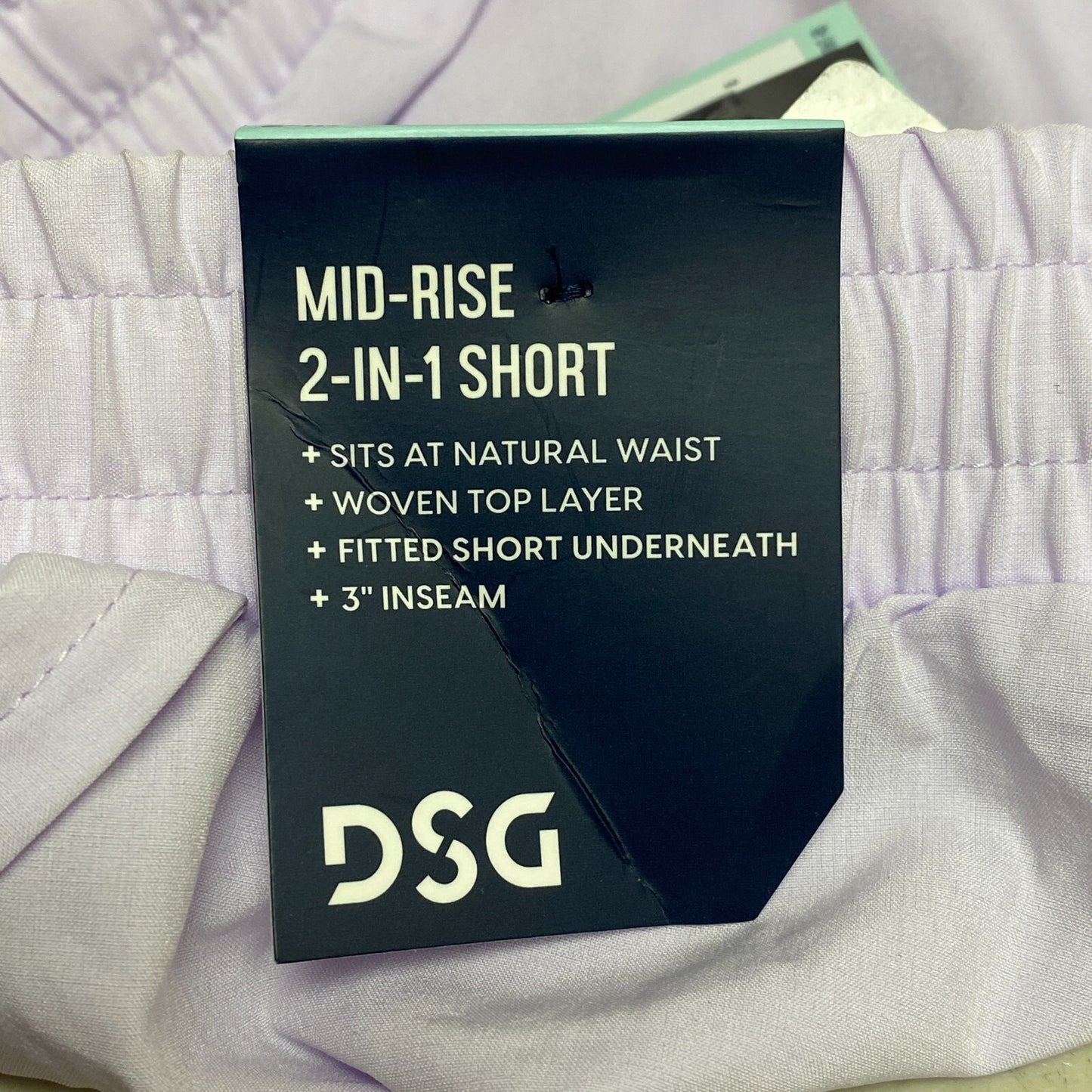 DSG Women's 3" Mid Rise 2-in-1 Short Woven Top Layer  Blooming Lilac DAW13201