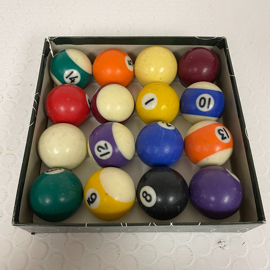 Vintage Billiard Pool Balls 2 1/4" Made in Belgium Replacement Box