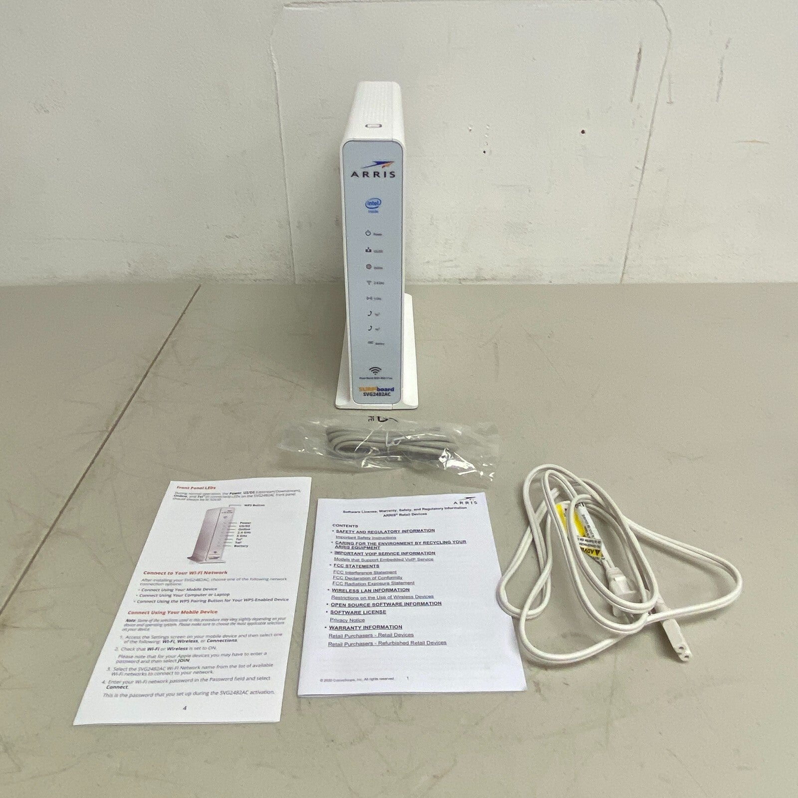 Arris SurfBoard SVG2482AC White DOCSIS Internet WiFi & Voice Modem 960Mbps