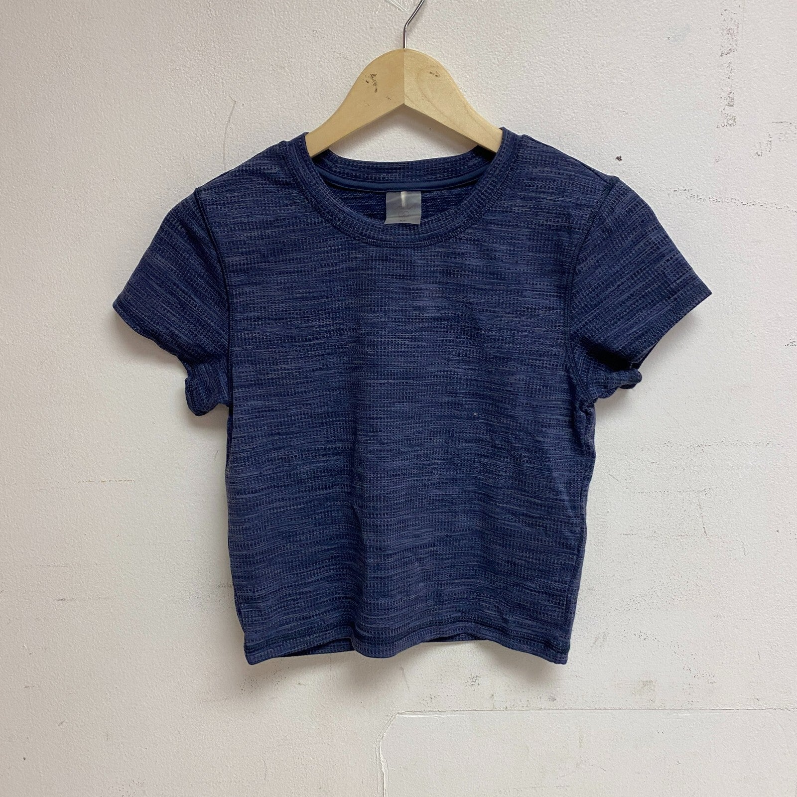 Calia Womens Cropped Rib Short Sleeve Ardosia Slate Multi Short Sleeve WAX31314J