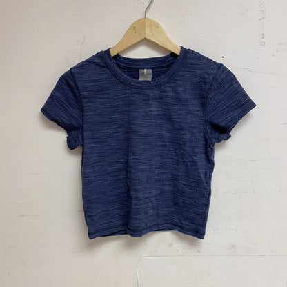 Calia Womens Cropped Rib Short Sleeve Ardosia Slate Multi Short Sleeve WAX31314J