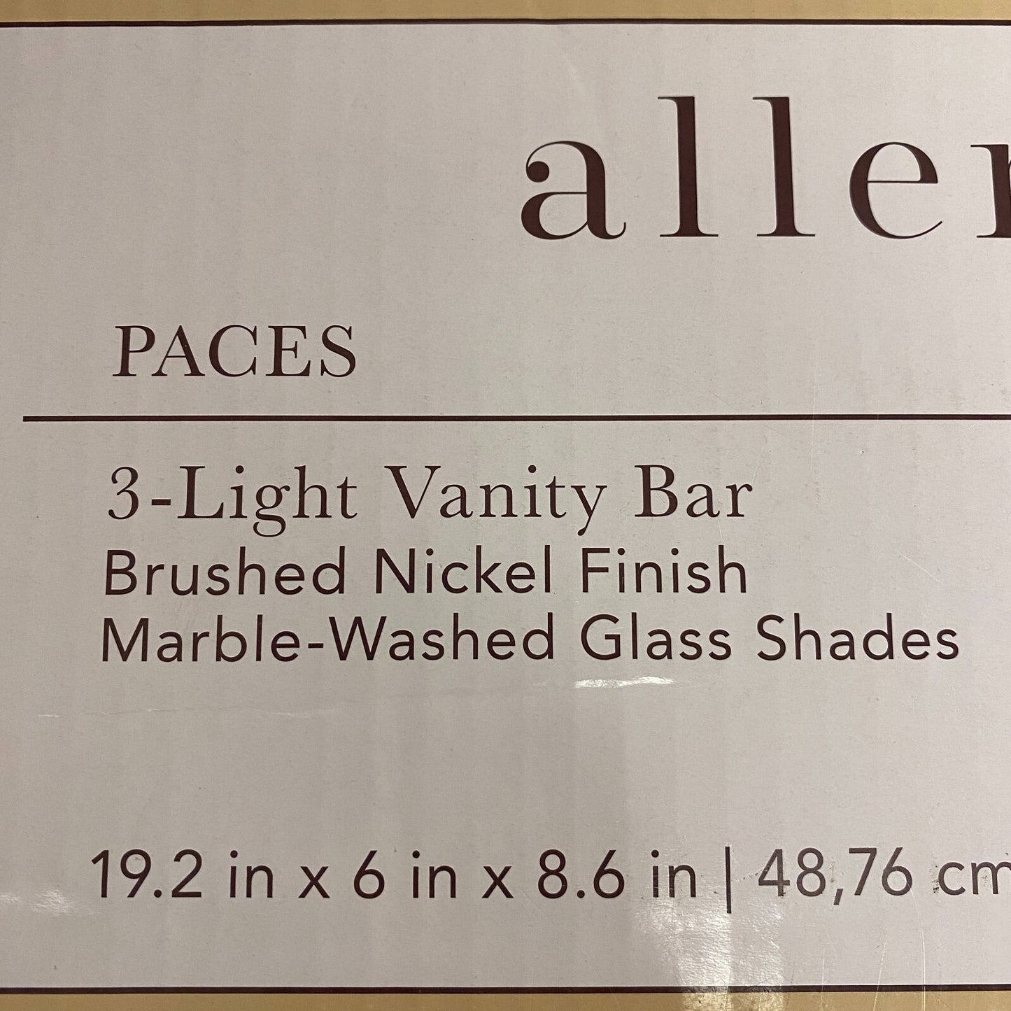 allen + roth 3-Light Vanity Bar Brushed Nickel Finish Marble-Washed Glass Shades