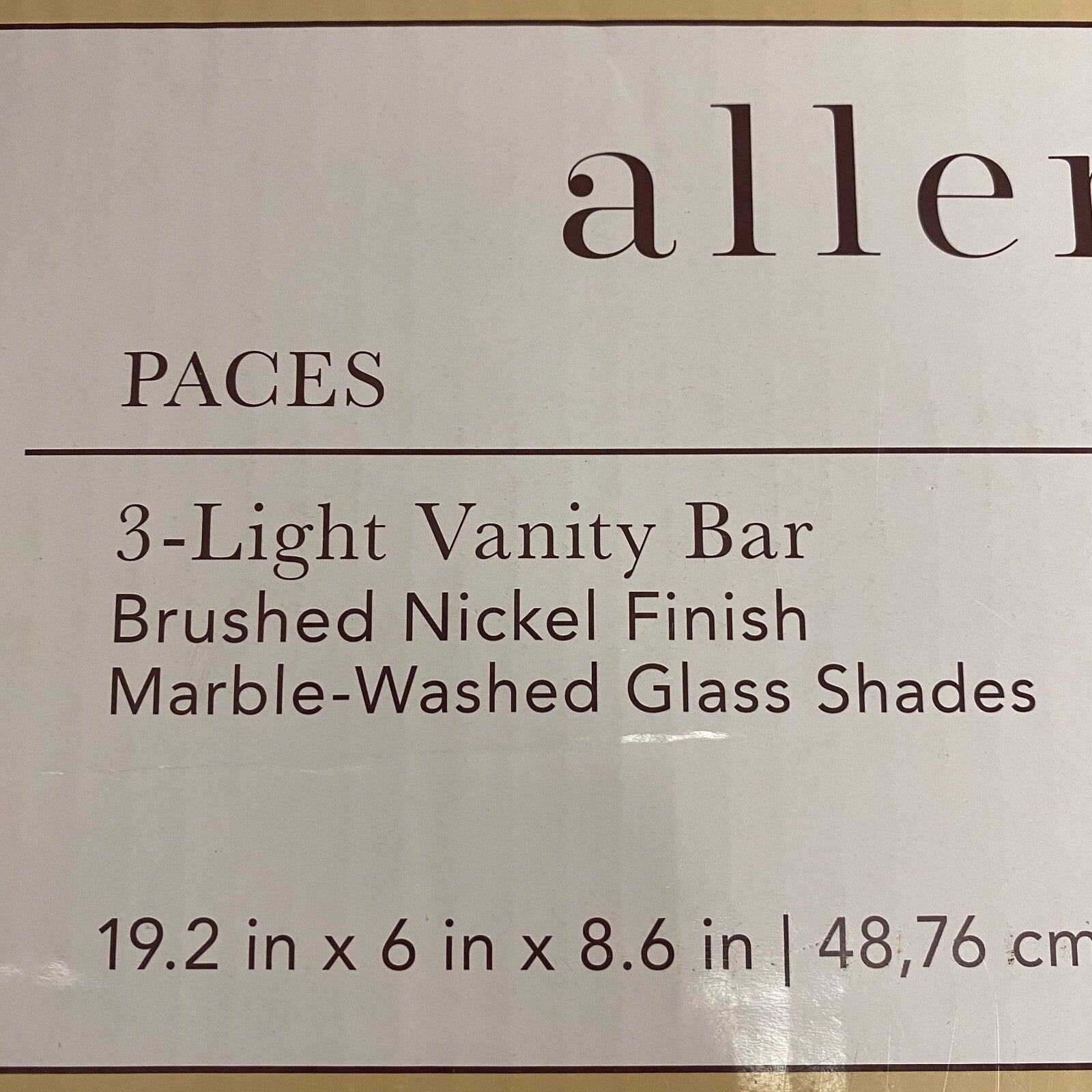 allen + roth 3-Light Vanity Bar Brushed Nickel Finish Marble-Washed Glass Shades