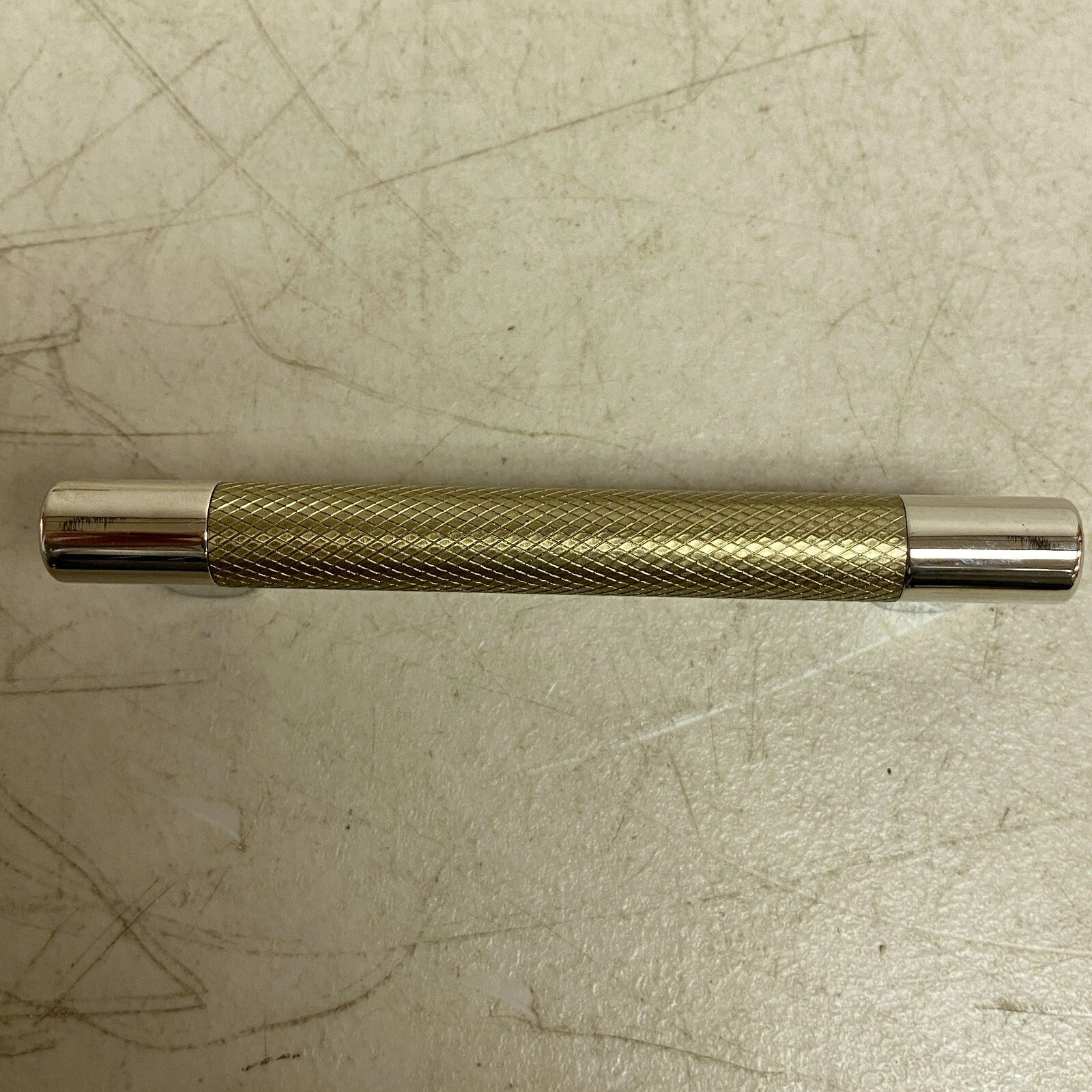 SIGNATURE HARDWARE 5-1/8" JERICO CABINET PULL-POLISHED NICKEL/GOLDEN CHAMPAGNE