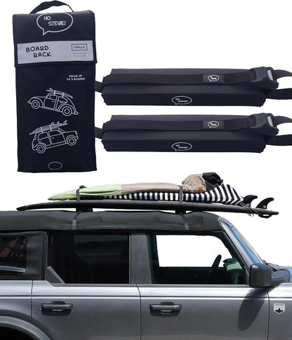 Ho Stevie! Surfboard Car Racks Padded Easy Setup No Scratch Buckles 3 Board