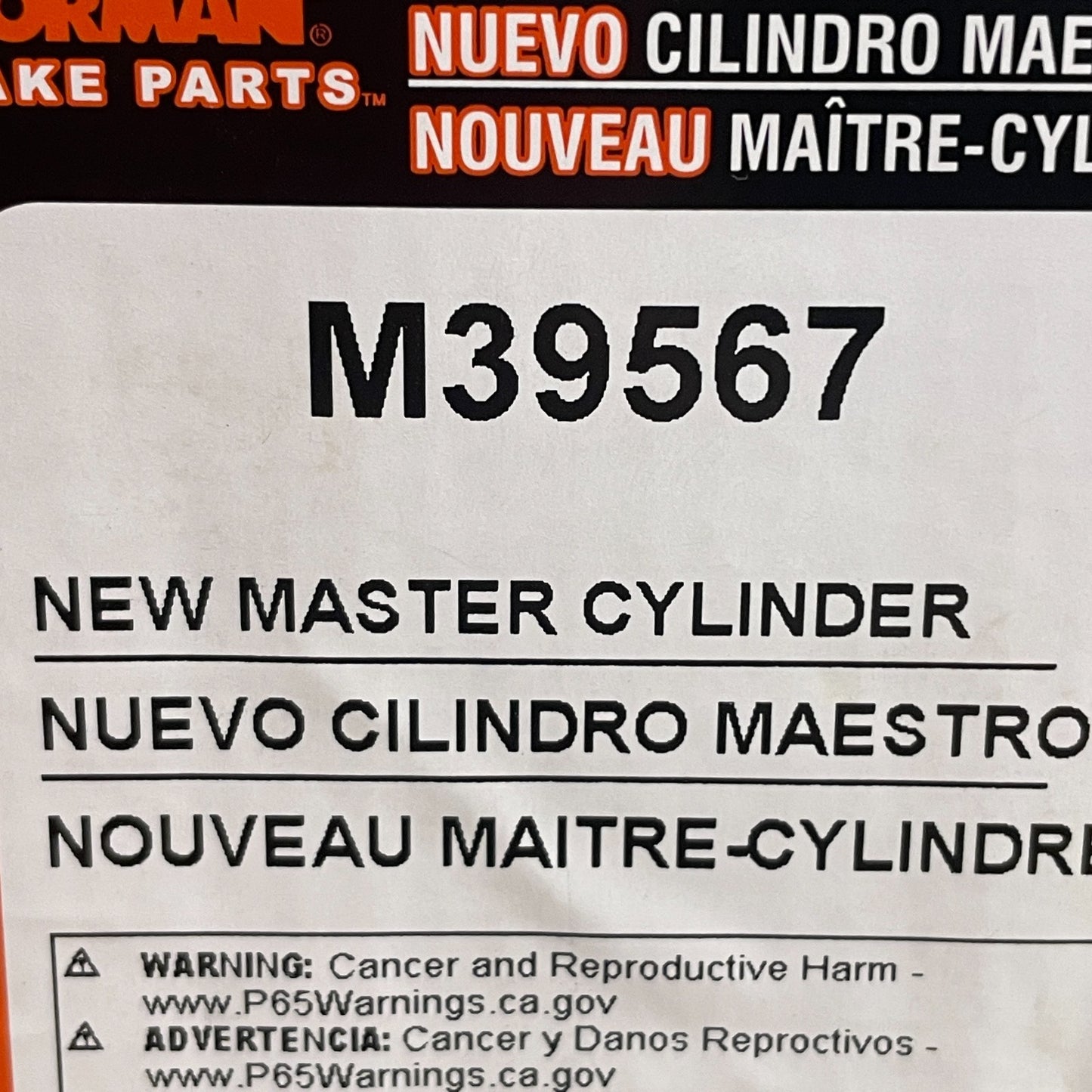 Dorman M39567 Brake Master Cylinder Direct Fit Replacement for Select Vehicles