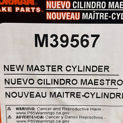 Dorman M39567 Brake Master Cylinder Direct Fit Replacement for Select Vehicles