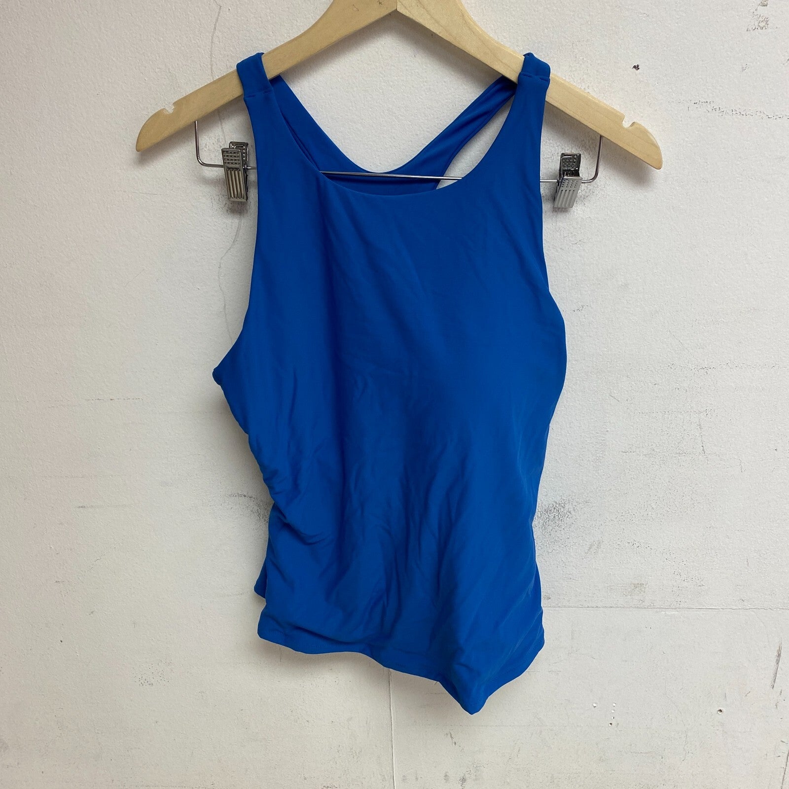 CALIA Women's High Support Cross Back Tankini Swim Top Royal Blue WSA23302 New!