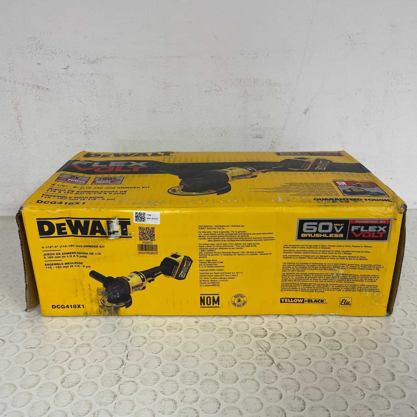 DEWALT FLEXVOLT 60V MAX Brushless Angle Grinder Kit  Model DCG418X1