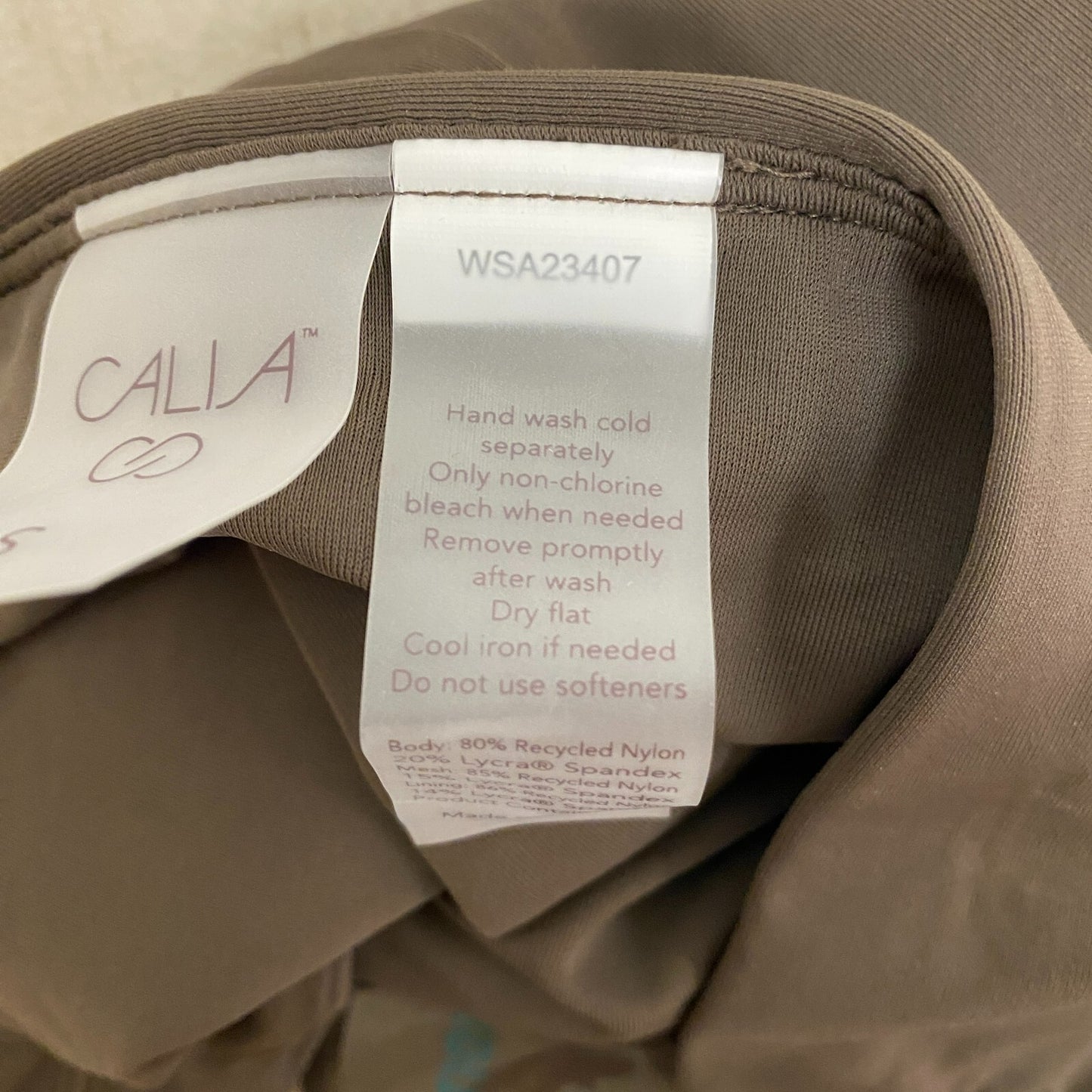 Calia Womens Shirred V Front High rise Bottom Coffee Grounds WSA23407