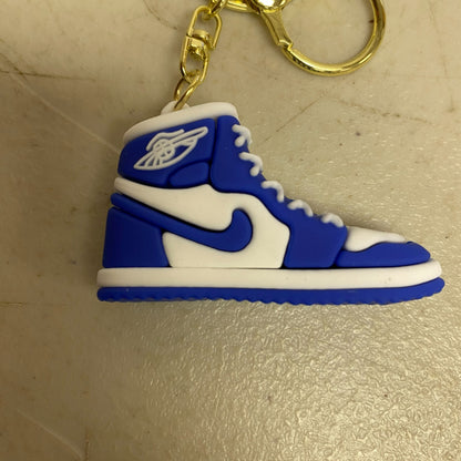 Assorted Silicone Air Jordan 1 Blue and White Keychain Accessory