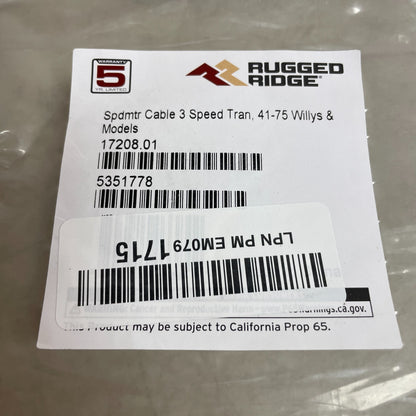 Rugged Ridge Speedometer Cable 60″ for Jeep CJ Willys 1941-1975 Model 5351778