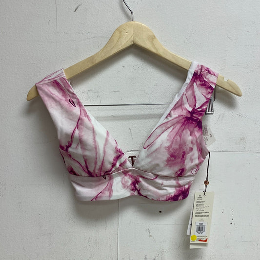 CALIA Women's Wide Shoulder Strap Square Neck Long Line Swim Top Floral Flourish