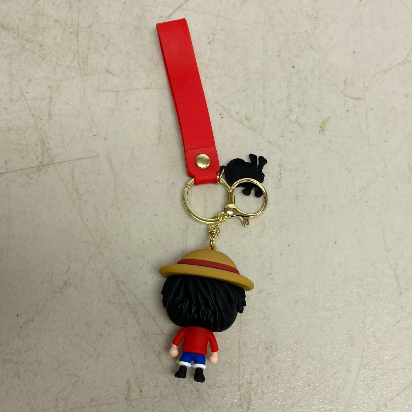 Assorted Silicone One Piece Keychain with Strawhat Monkey D. Luffy Accessory