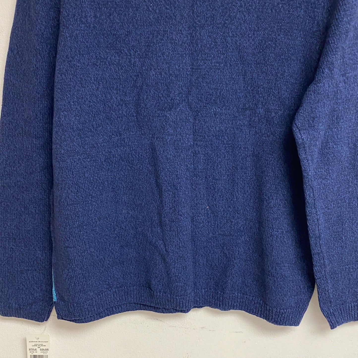 Alfred Dunner Women's Lake Placid Colorblock Crewneck Sweater Szie PM Color Navy