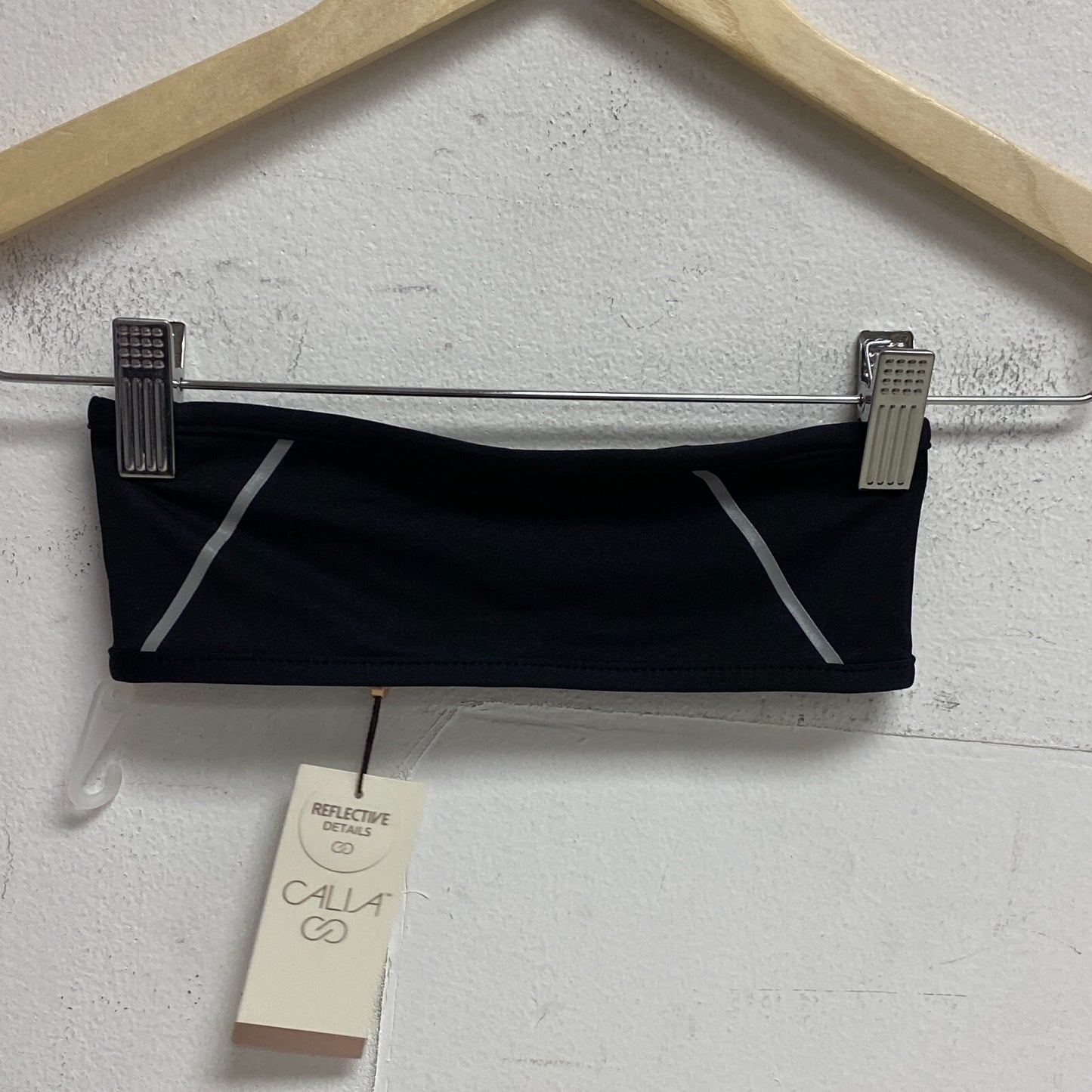 Calia Women Performance Run Headband Reflective Details Pure Black CAC22036