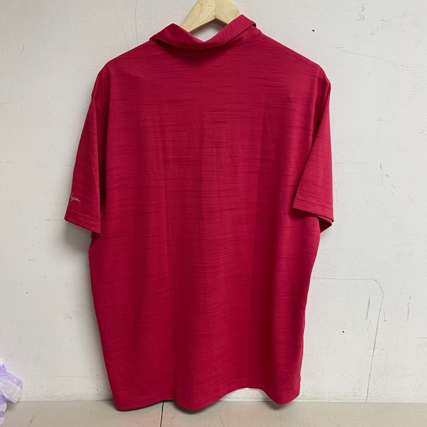 Walter Hagen Men's P11 Striation Pique Polo Vivid  Raspberry Color MGA11475