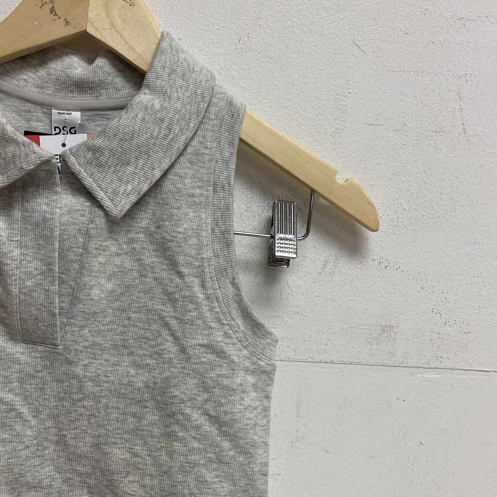 DSG Twitch + Allison Women's Seamless Collared Tank Top Light Heather Grey