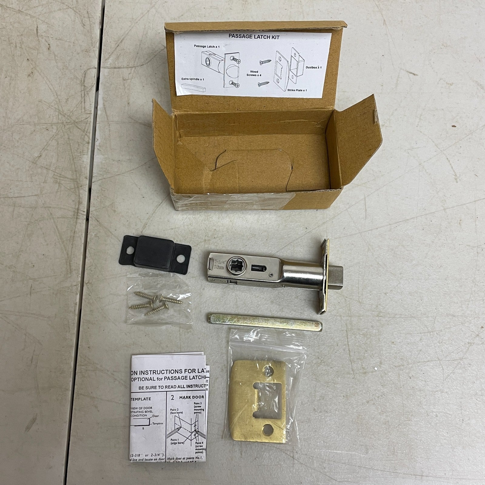 Signature Hardware Passage 2-3/4'' Latch Set - Satin Brass PASS-LATCH-234-SBS