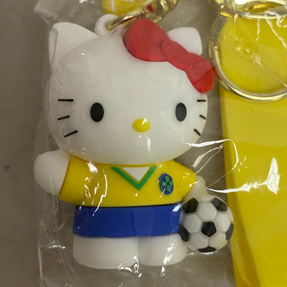 New Assorted Silicone Hello Kitty Keychain With Soccer Hello Kitty Accessory