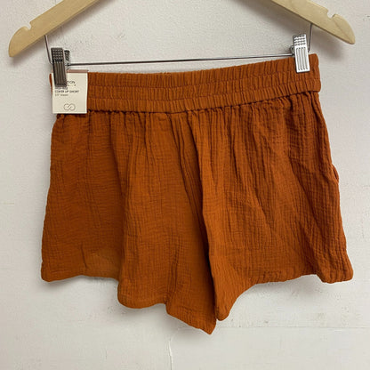 Calia Womens High Rise Cover Up Short Rust Brown Solid  Strapless WSA22902