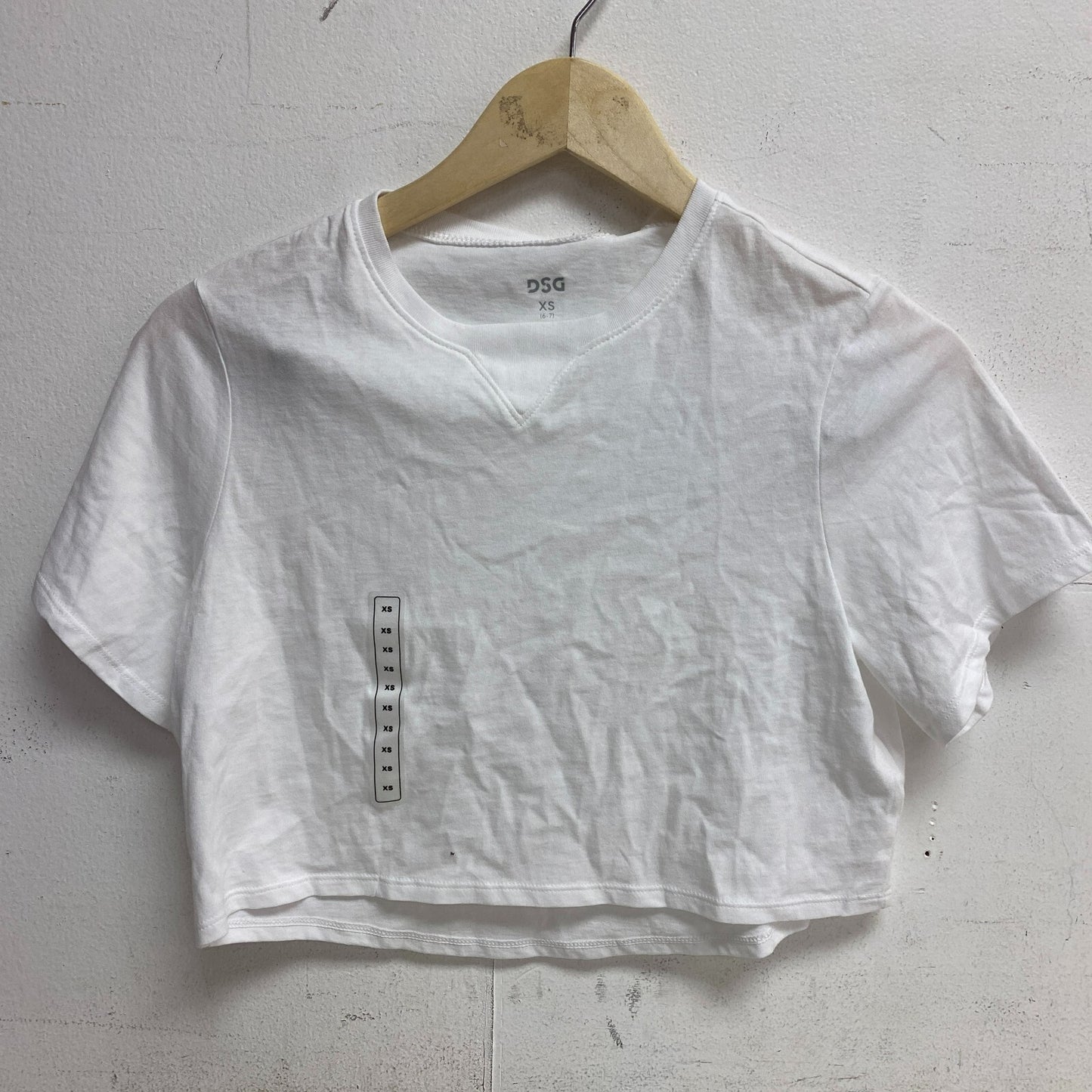 DSG Womens Solid Cut Off Short Sleeve Tee Pure White Fashion Summer DAG13118